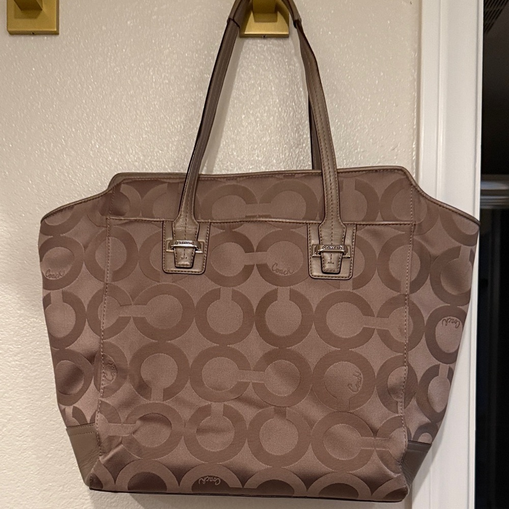 Coach Tan Signature Tote Bag
